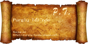 Purgly Tünde névjegykártya